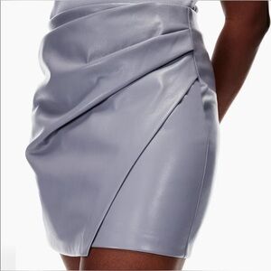 WILFRED Angie Gray Vegan/Faux Leather Woman’s Mini Skirt